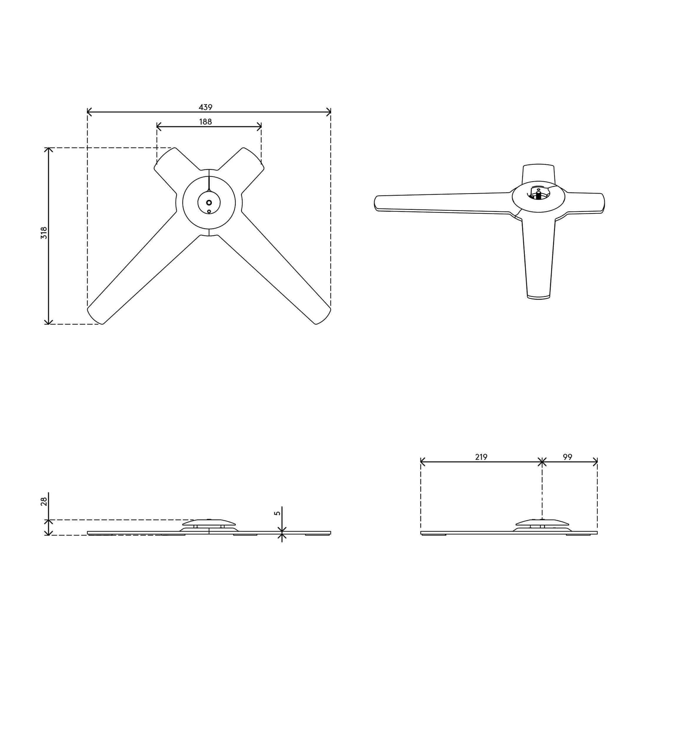 Viewlite Fußplatte für Schreibtisch - Option 010