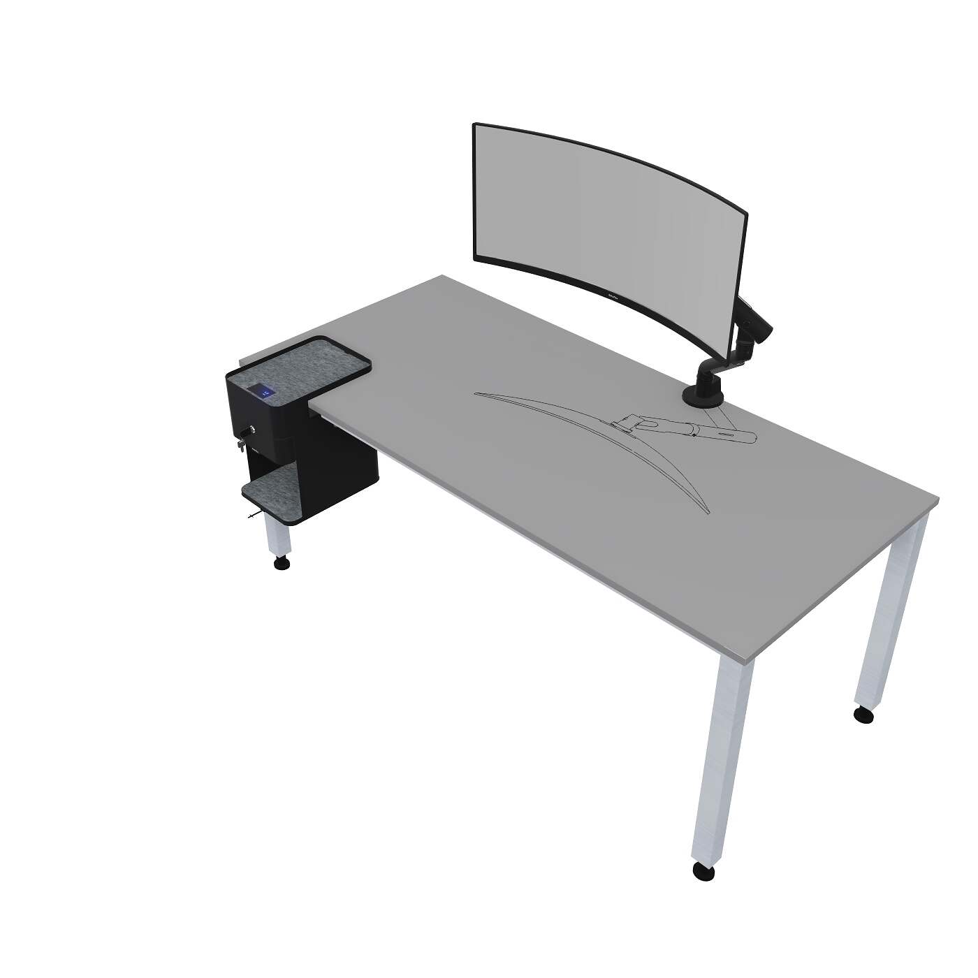 bento desktop locker ViewGo Pro HD Monitorarm